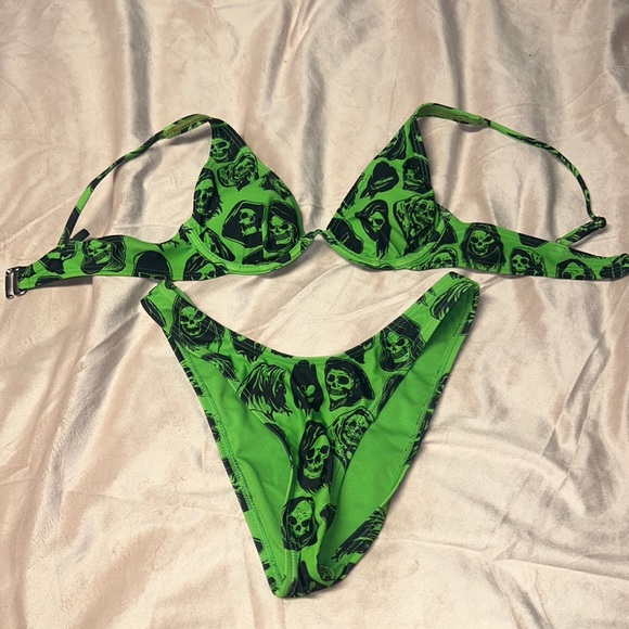 Zumiez Swim Skeleton Neon Green Bikini Poshmark